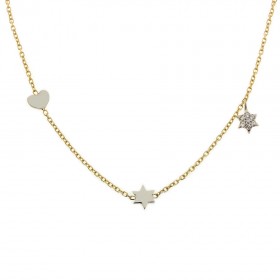 Necklace With Heart and Stars