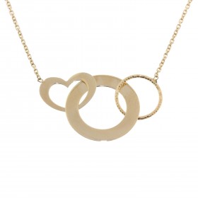 Collana con Cuore e Cerchi