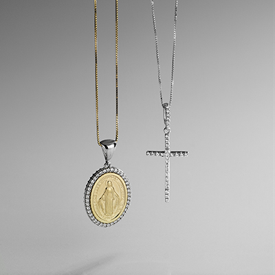 Martin B. Gioielli religiosi in oro bianco e oro giallo 18 kt.